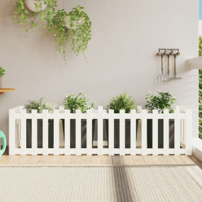 Garden Raised Bed White Solid Pine Wood Large Durable