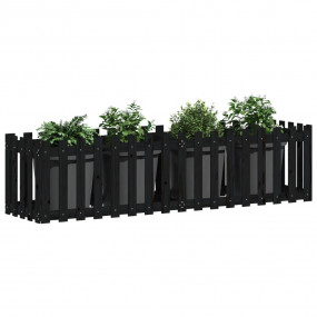 Garden Raised Bed Black Solid pine wood Large Durable