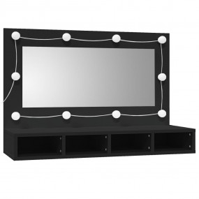 Mirror Cabinet Black Engineered wood, acrylic Medium