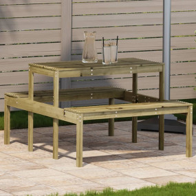 Picnic Table Natural Wood Vacuum pressure impregnated p...