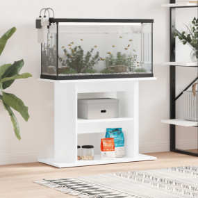 Aquarium Stand High gloss white Engineered wood