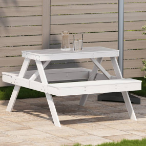 Picnic Table White Solid pine wood Standard Durable