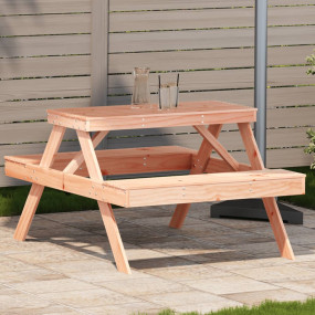 Picnic Table Natural Wood Solid Douglas Fir Wood Medium...