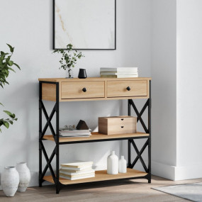 Console Table Sonoma oak, metal Engineered wood, metal