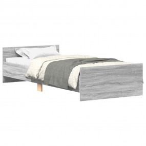 Bed Frame Gray Sonoma Engineered wood, solid pine Singl...
