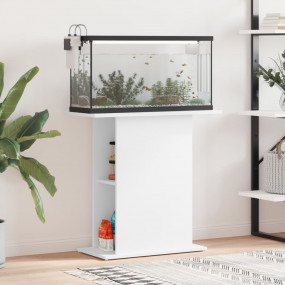 Aquarium Stand White Engineered Wood Medium Aquarium St...