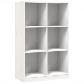 Bookcase White Solid Pine Wood Medium Bookcase Rectangu...
