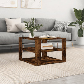 Coffee Table Smoked Oak Engineered Wood Small Coffee Ta...