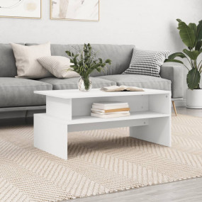 Coffee Table White Engineered wood 35.4 x 21.7 x 16.7 i...