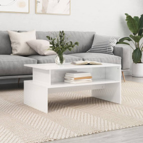 Coffee Table High gloss white Engineered wood 35.4 x 21...