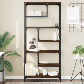 Bookcase Brown oak Engineered wood, metal Medium Bookca...
