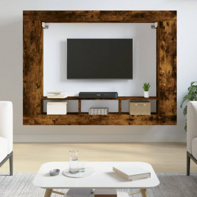 TV Cabinet Smoked Oak Engineered Wood Large TV Cabinet