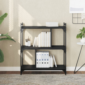 Bookcase Black Engineered wood, metal Medium  Adjustabl...
