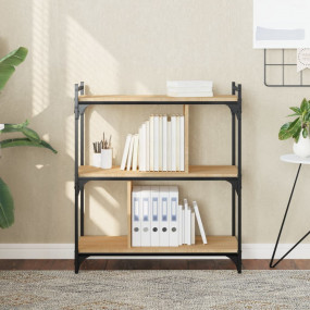 Bookcase Sonoma oak Engineered wood, metal 3-tier Adjus...