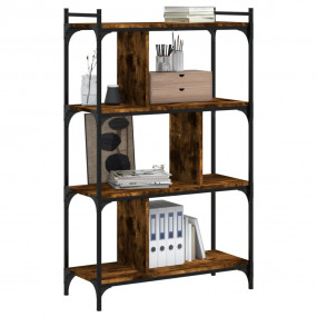 Bookcase Smoked oak Engineered wood, metal 29.9 x 12.6 ...