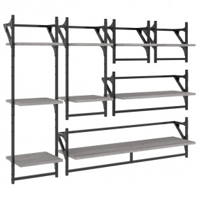 Wall Shelf Set Set of 6 Gray Sonoma Engineered wood, me...