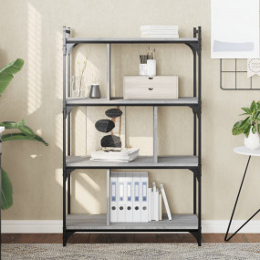Bookcase Grey sonoma Engineered wood, Metal 4-tier