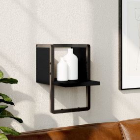 Wall Shelf Black Engineered wood, metal Compact Wall Sh...