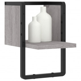 Wall Shelf Grey Sonoma Engineered wood, metal Small Mod...