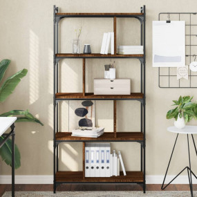 Bookcase Brown oak Engineered wood and metal 29.9 x 12....