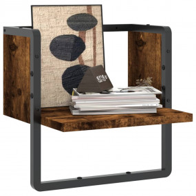 Wall Shelf Smoked oak Engineered wood, metal 11.8 x 9.8...