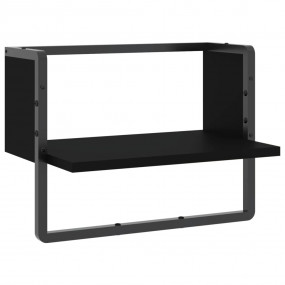 Wall Shelf Black Engineered wood, metal Small Wall Shel...