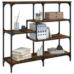 Console Table Smoked Oak Engineered Wood Medium Adjusta...