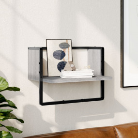 Wall Shelf Grey Sonoma Engineered wood, metal One Size ...