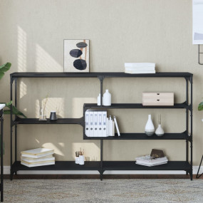 Console Table Black Engineered wood, metal Narrow Adjus...
