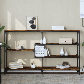 Console Table Smoked Oak Engineered Wood Large Adjustab...