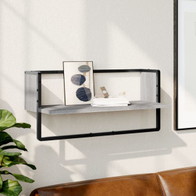 Wall Shelf Grey Sonoma Engineered wood, metal 25.6 x 9....