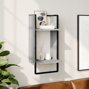 Wall Shelf Gray sonoma Engineered wood, metal 11.8x9.8x...