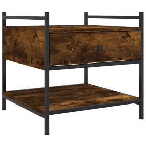 Coffee Table Smoked Oak Engineered Wood, Metal Medium