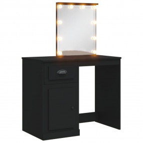 Dressing Table Black Engineered wood, Glass Medium