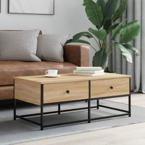 Coffee Table Sonoma Oak Engineered Wood, Metal Medium