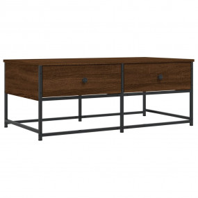 Coffee Table Brown Oak Engineered Wood, Metal 39.4 x 20...