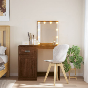 Dressing Table Brown Oak Engineered Wood 35.4 x 16.5 x ...