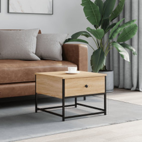 Coffee Table Sonoma Oak Engineered Wood 20.1x20.1x15.7 ...