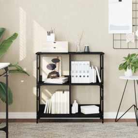 Bookshelf Black Engineered wood, steel Medium Industria...