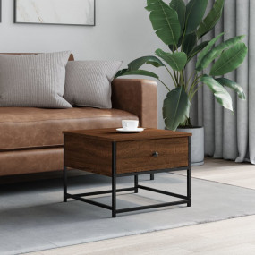 Coffee Table Brown Oak Engineered Wood, Metal 20.1 in S...