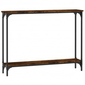 Console Table Smoked Oak Engineered wood Narrow Adjusta...