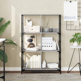 Bookshelf Grey Sonoma Engineered wood and steel Large