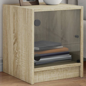 Bedside Cabinet Set of 2 Sonoma oak Engineered wood, gl...