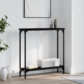 Console Table Black Engineered wood, metal Narrow conso...