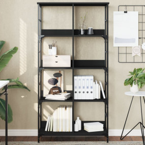 Bookshelf Black Engineered Wood, Steel 30.9x13x60.2 in ...