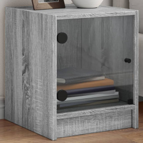 Bedside Cabinet Set of 2 Grey Sonoma Engineered wood, g...