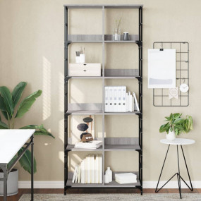 Bookshelf Grey Sonoma Engineered wood, Steel Freestandi...
