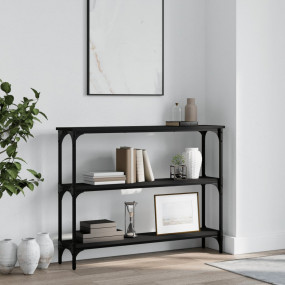 Console Table Black Engineered Wood 39.4 x 8.9 x 29.5 i...