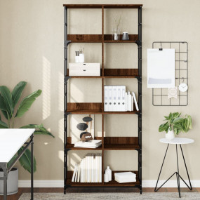 Bookshelf Brown Oak Engineered Wood Tall Bookshelf Rect...