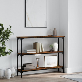 Console Table Smoked oak Engineered wood Compact Adjust...